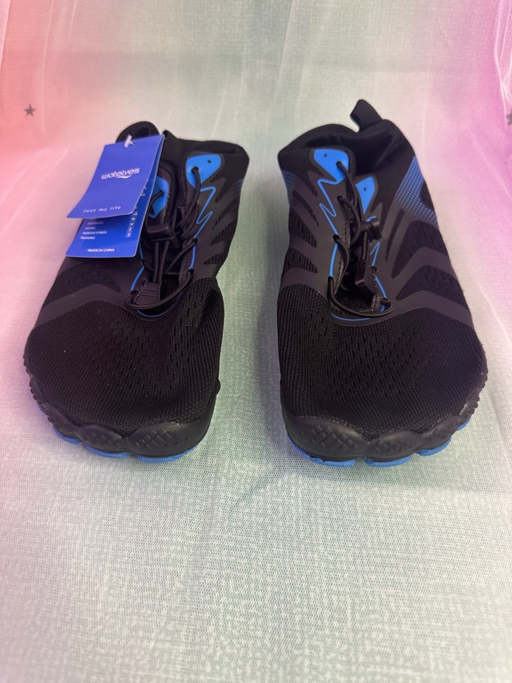 Men's Black and Blue Lightweight Performance Athletic Sneakers